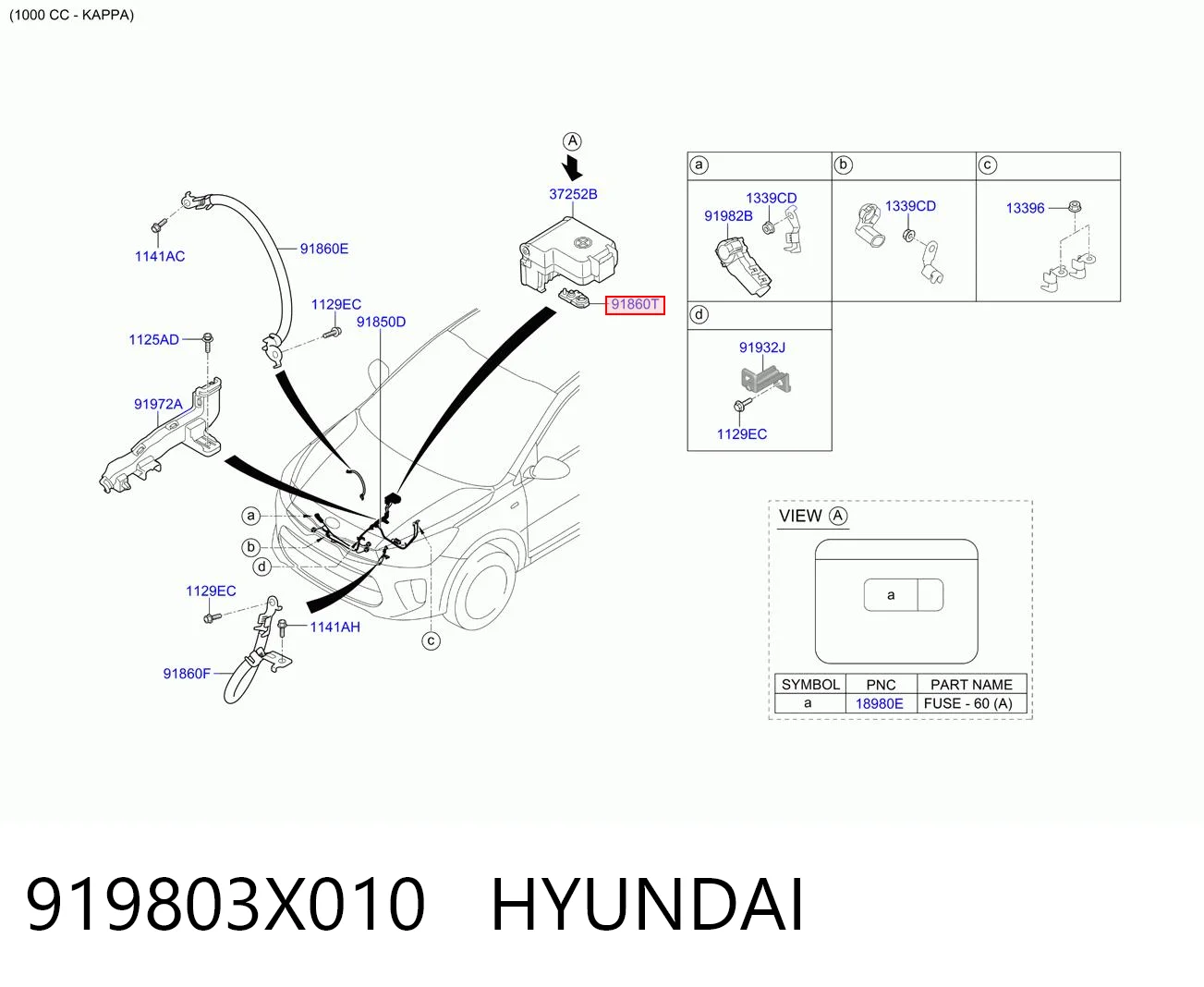 919803X010 Hyundai/Kia Клемма для АКБ