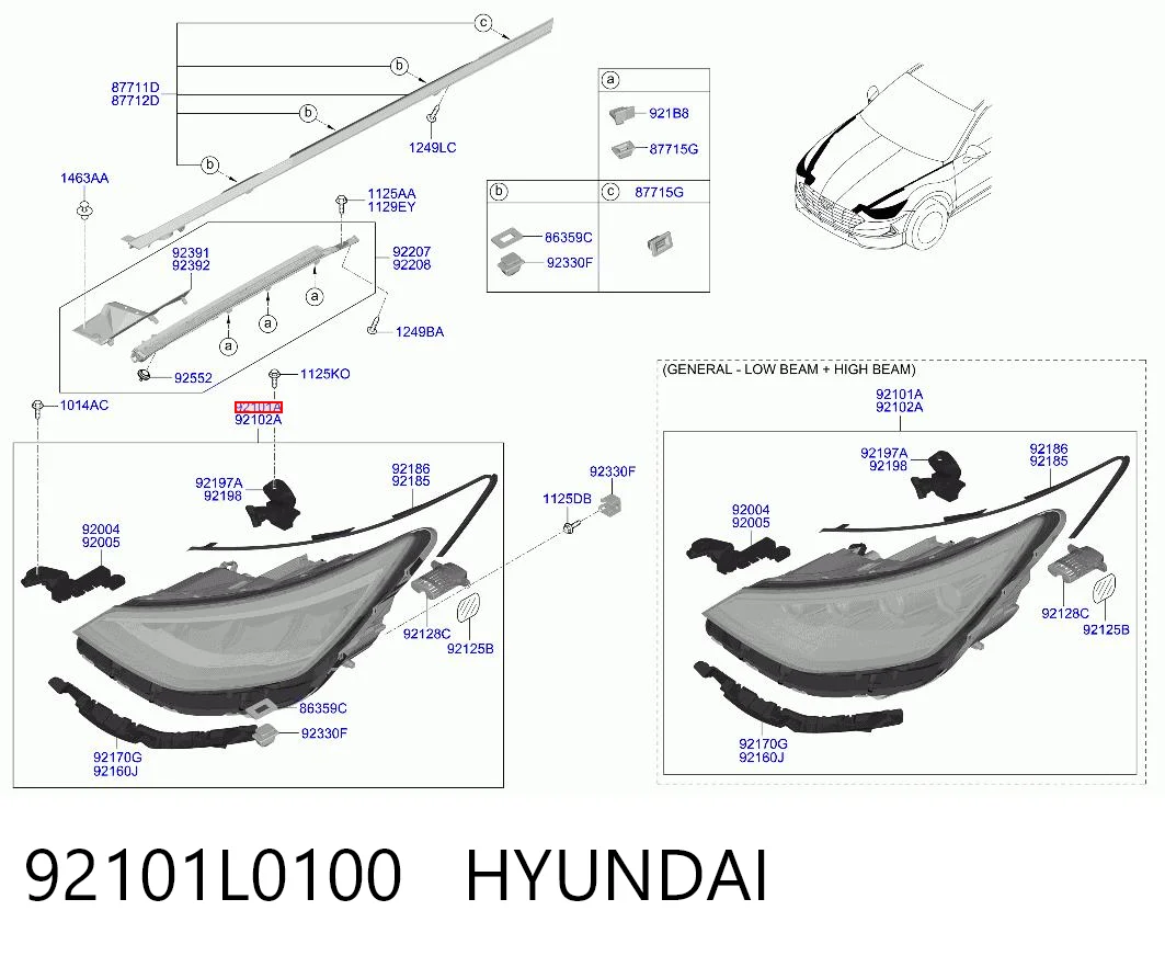 92101L0100 Hyundai/Kia Фара