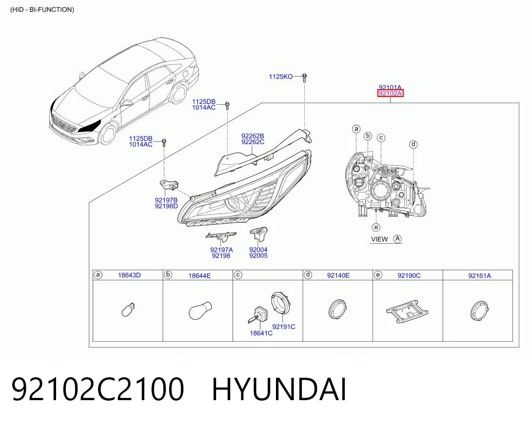 92102C2100 Hyundai/Kia Фара передняя правая