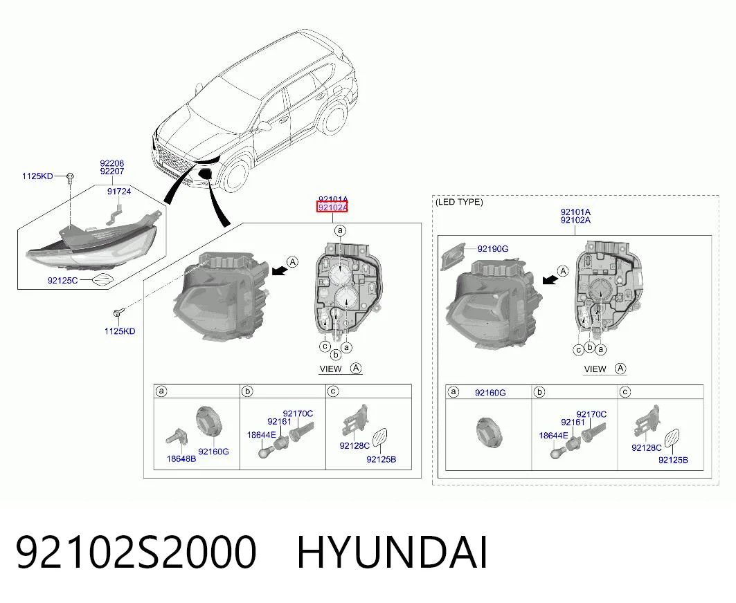 92102S2000 Hyundai/Kia Фара передняя правая
