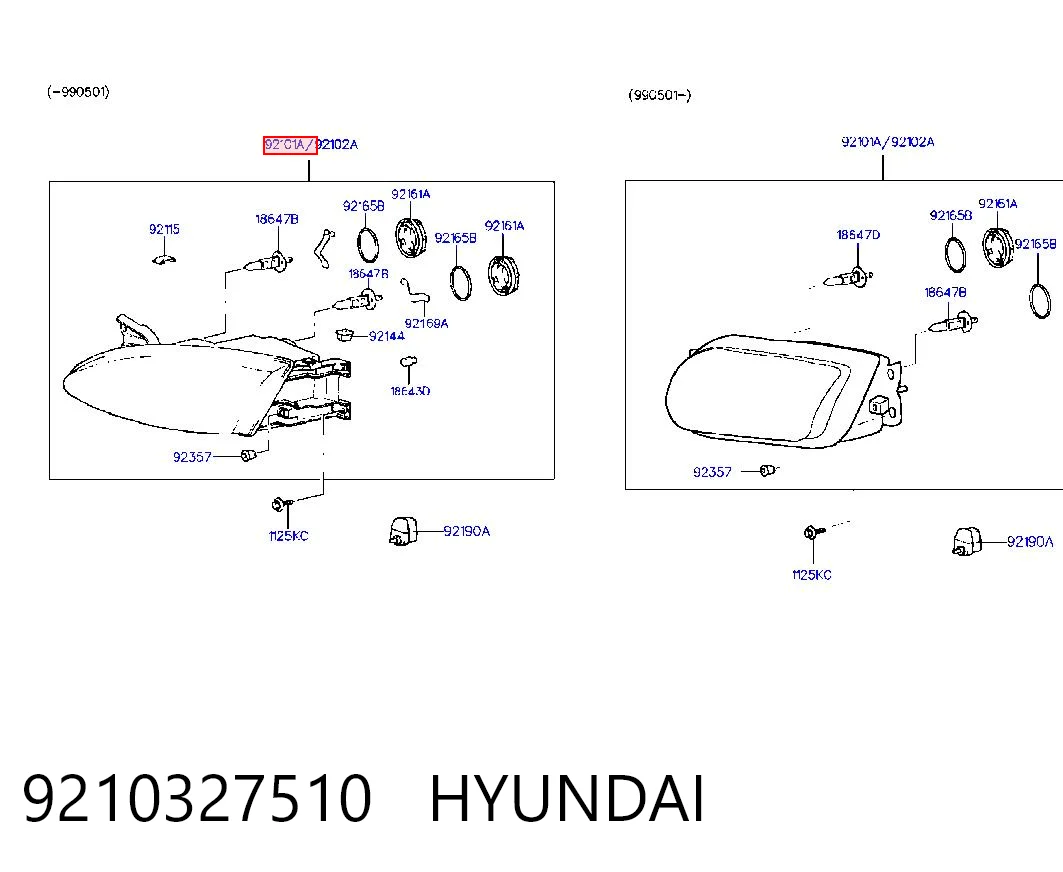 Фара на Hyundai Coupe I RD