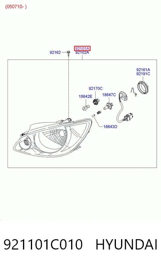 Фара левая Hyundai Getz хэтчбек (TB) (2002 - 2011) цена, от 66.08 USD
