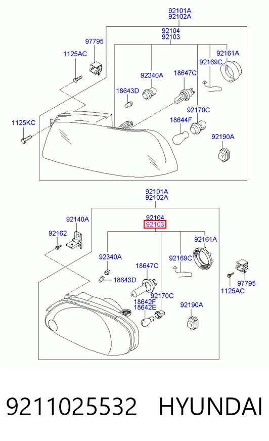 Левая фара 9210125512 Chrysler