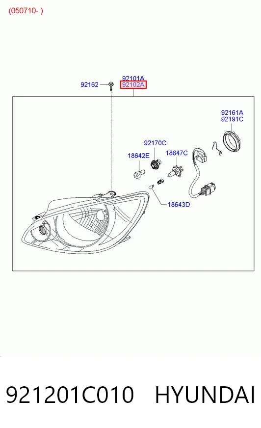 Правая блок фара Hyundai Getz хэтчбек (TB) (2002 - 2011) цена, от 64.35 USD