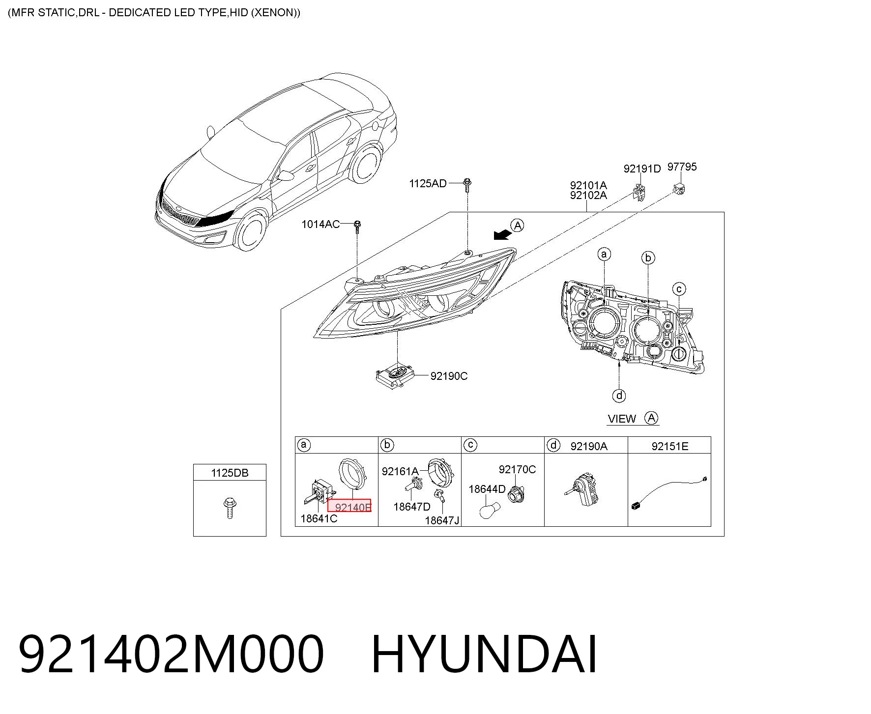 921402M000 Hyundai/Kia Заглушка фары