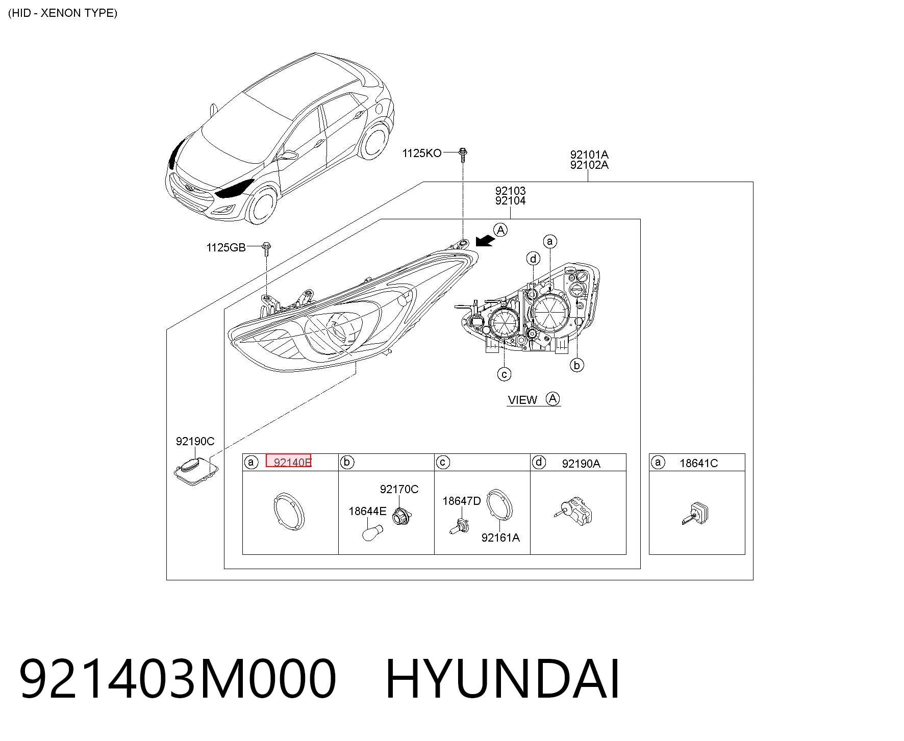 921403M000 Hyundai/Kia Крышка фары, задняя