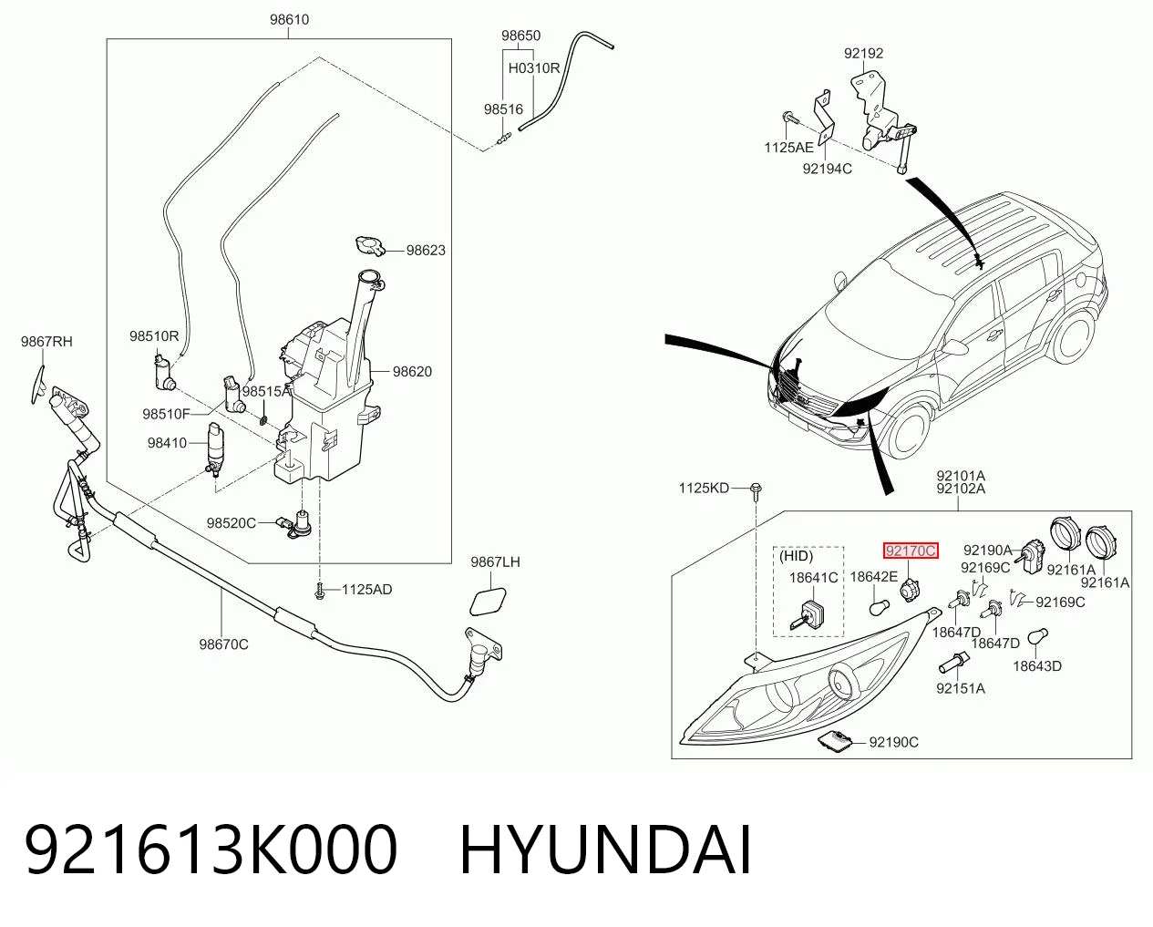 921613K000 Hyundai/Kia Цоколь (патрон) лампочки указателя поворотов