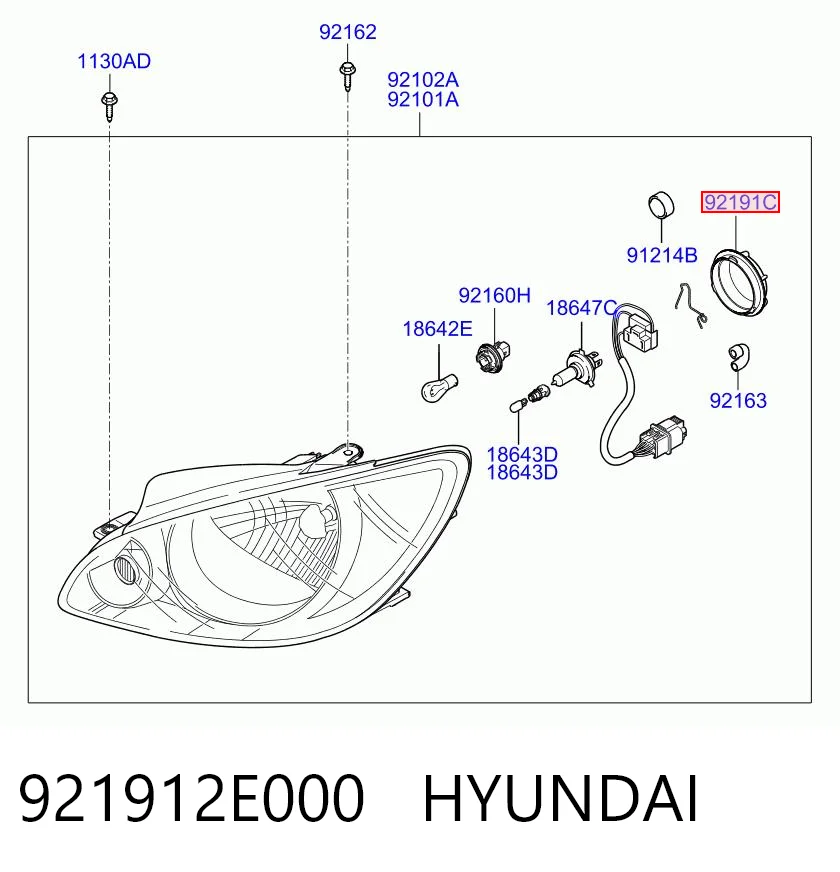 921912E000 Hyundai/Kia Заглушка фары