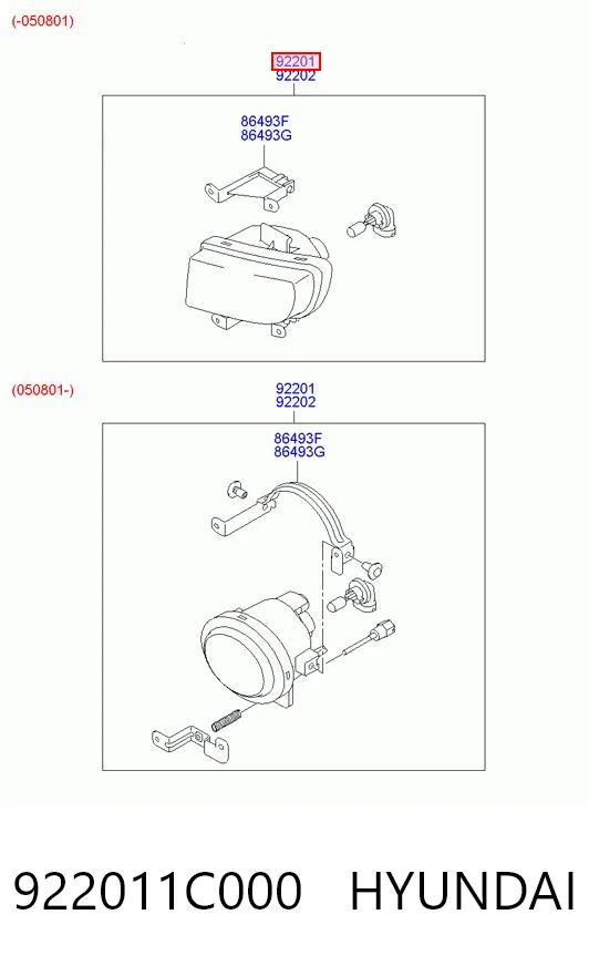 922011C000 General Motors Противотуманная фара левая