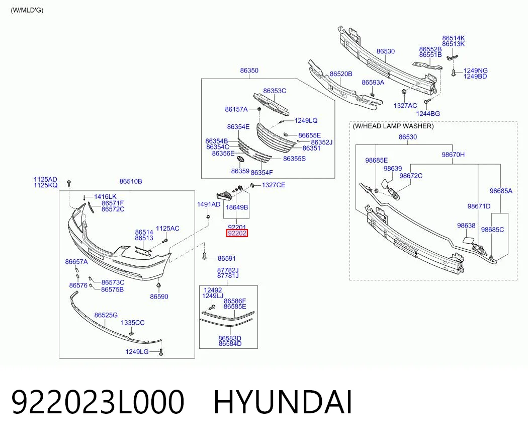 922023L000 Hyundai/Kia Противотуманка правая
