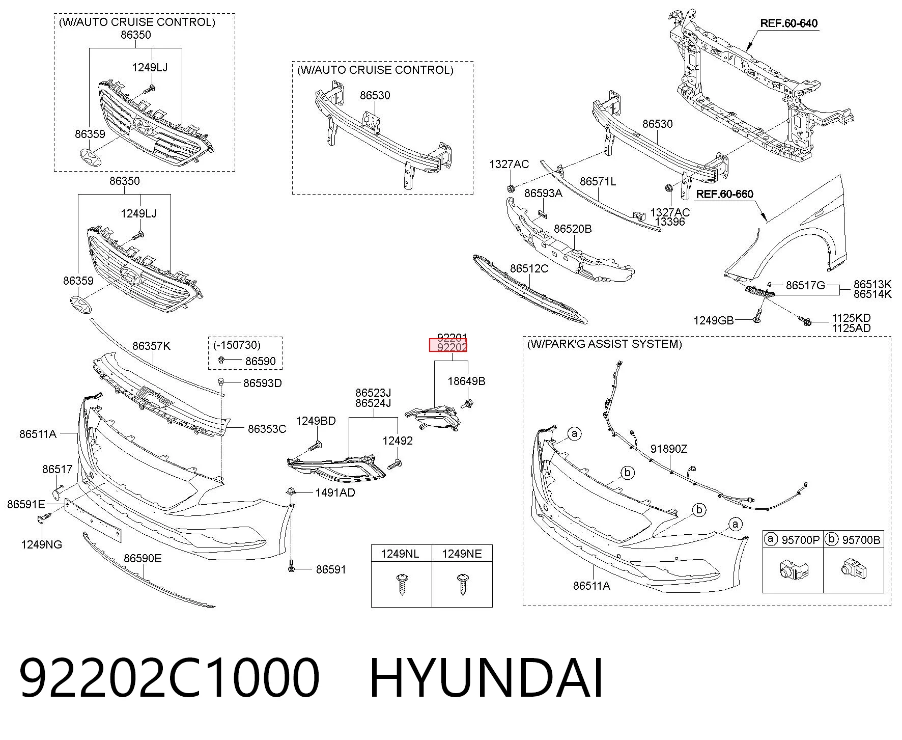 92202C1000 Hyundai/Kia Противотуманка правая