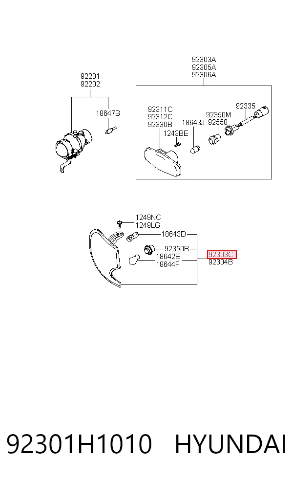 92301H1010 Hyundai/Kia Передний фонарь указателя поворота