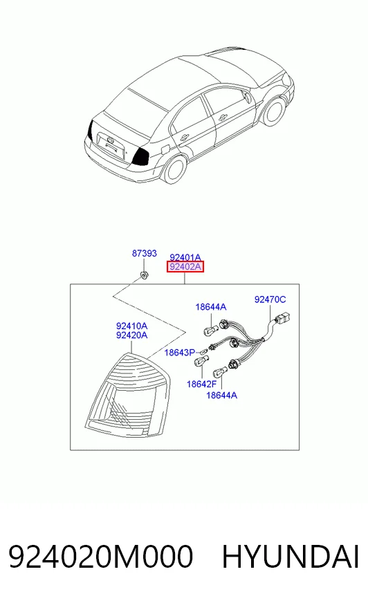 Фонари задние на Hyundai Accent III MC