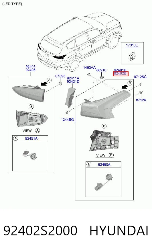 92402S2000 Hyundai/Kia Задний правый внешний фонарь