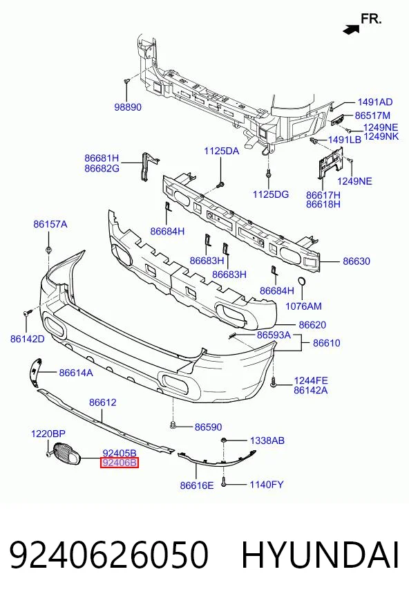 9240626050 Hyundai/Kia Правый катафот бампера