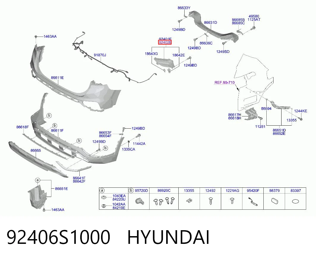 92406S1000 Hyundai/Kia Фара заднего бампера, правый