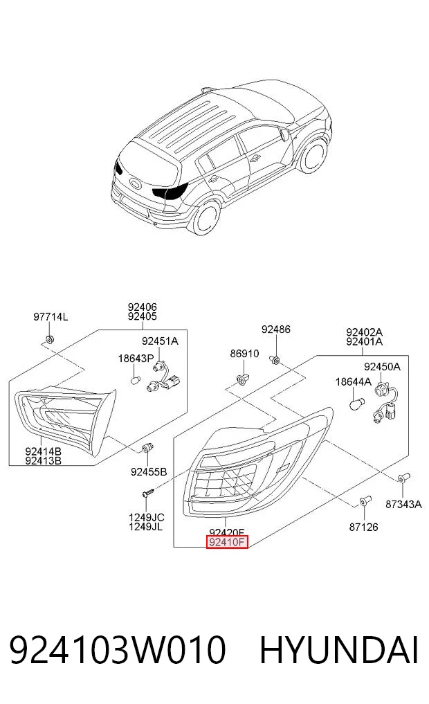 Задняя левая внешняя фара Polcar 410487E цена, от 77.16 USD