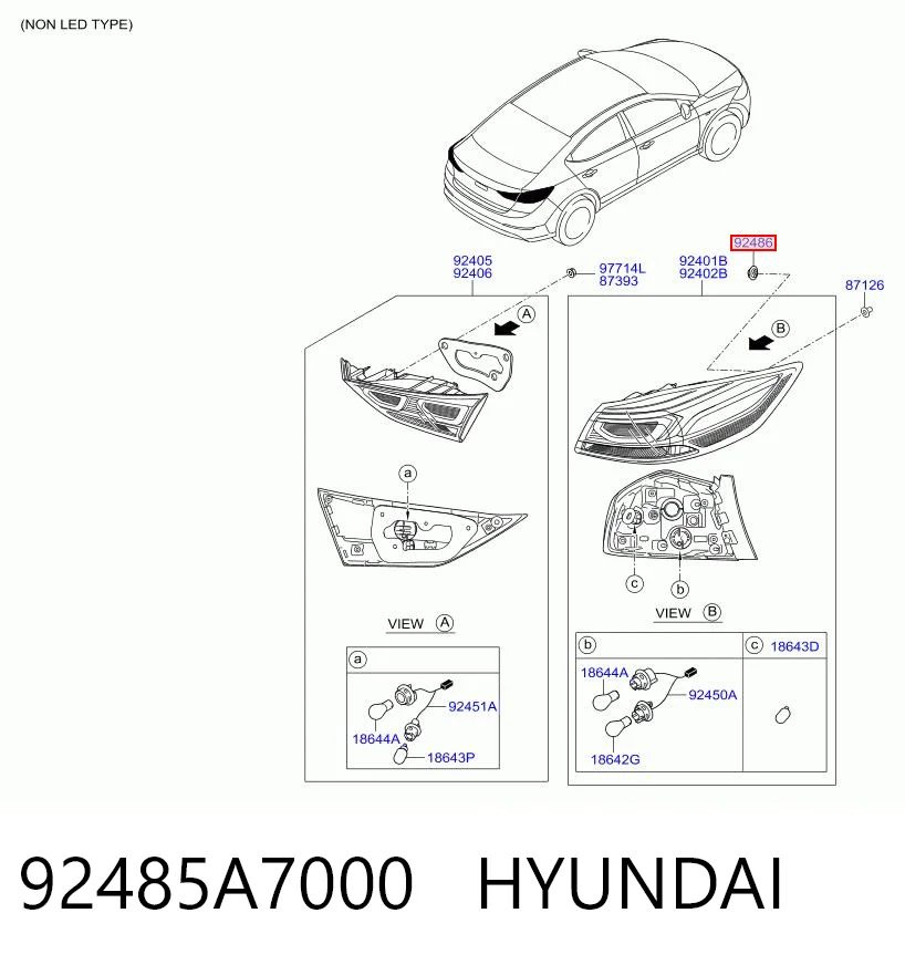 92485A7000 Hyundai/Kia Клипса крепления заднего фонаря