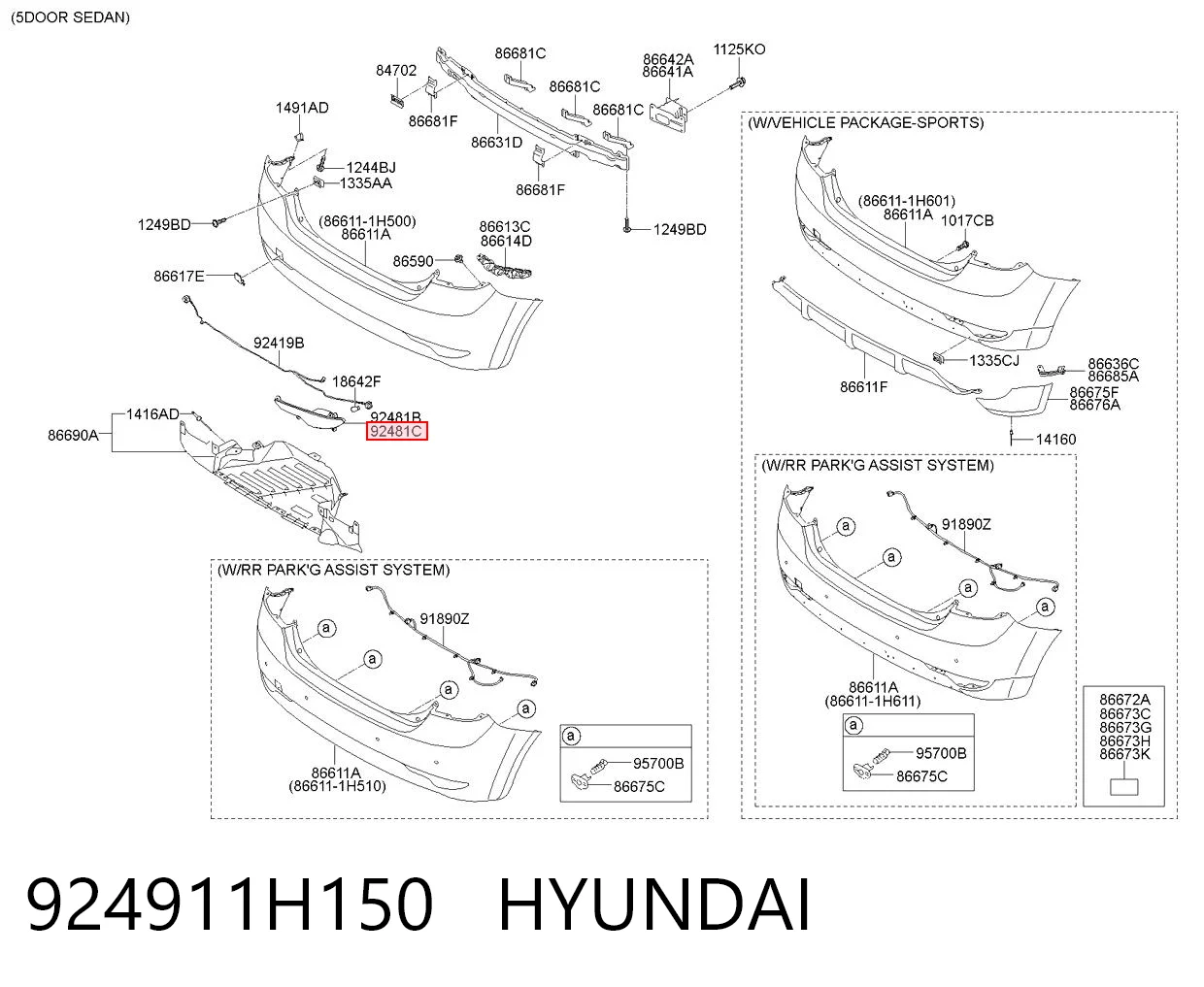 924911H150 Hyundai/Kia