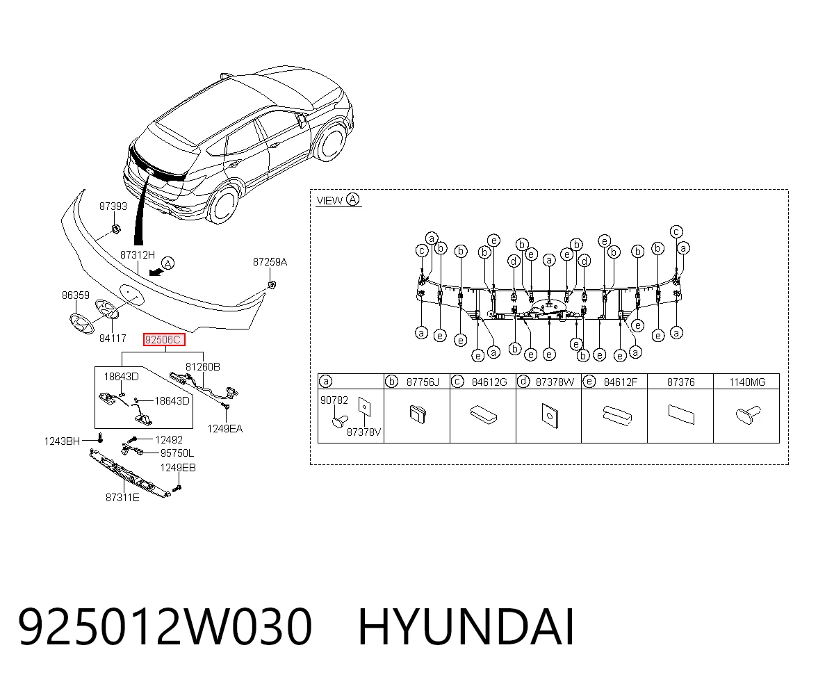 Фонарь подсветки заднего номера Hyundai Santa Fe III внедорожник (DM) (2012 - 2018) цена, от 12.67 USD