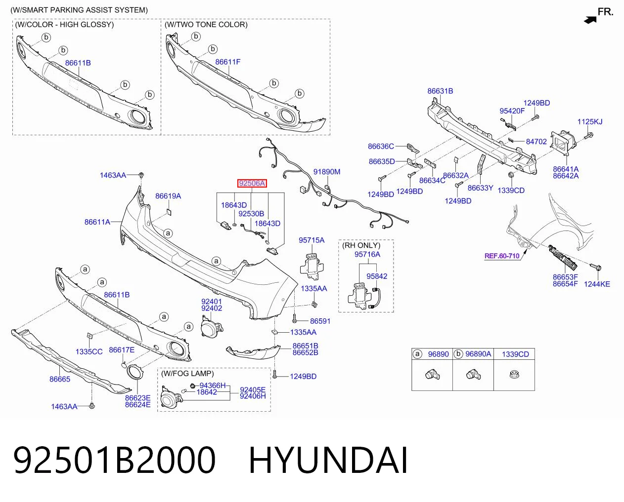92501B2000 Hyundai/Kia Фонарь освещения номера