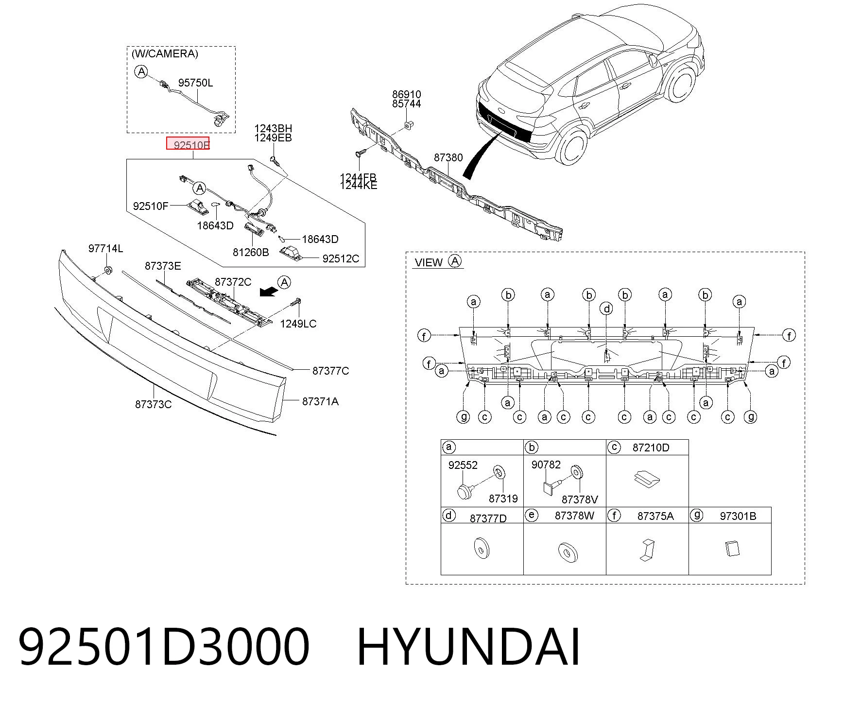 92501D3000 Hyundai/Kia Фонарь освещения номера