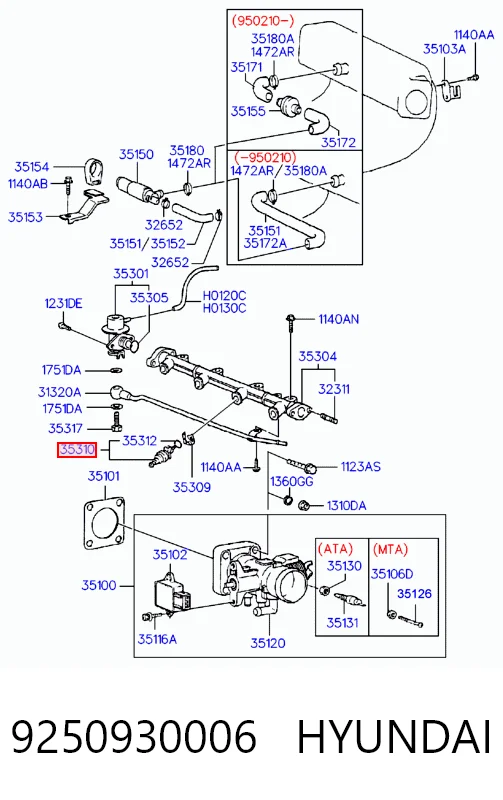 9250930006 Hyundai/Kia Топливные форсунки