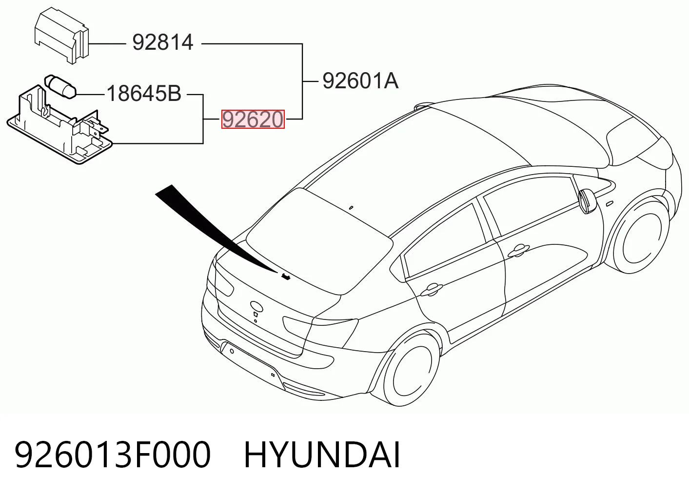 926013F000 Hyundai/Kia Плафон подсветки багажного отсека