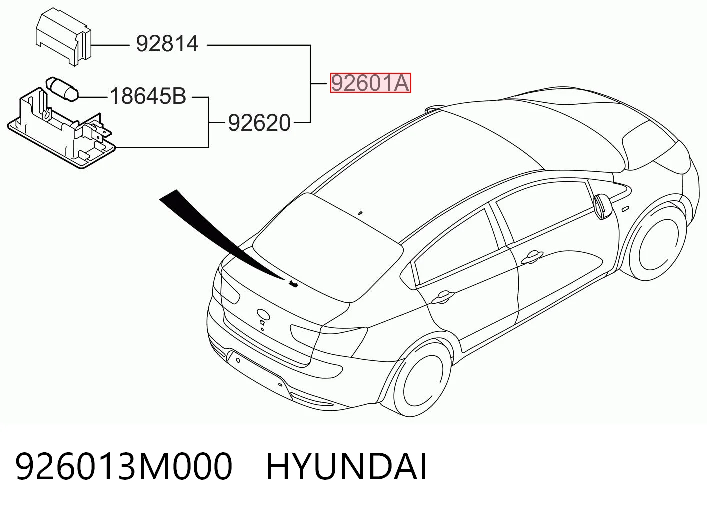 926013M000 Hyundai/Kia Плафон подсветки багажного отсека