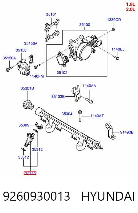 9260930013 Hyundai/Kia Топливные форсунки