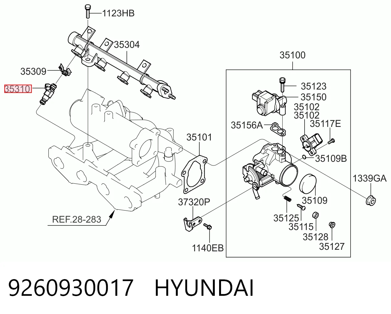 9260930017 Hyundai/Kia Топливные форсунки