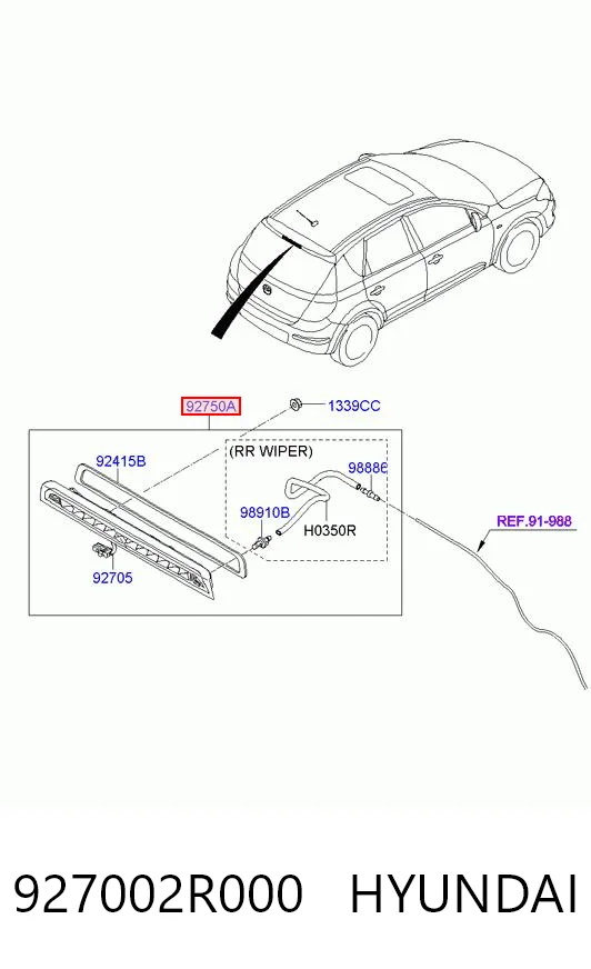 927002R000 Hyundai/Kia Фонарь сигнальный