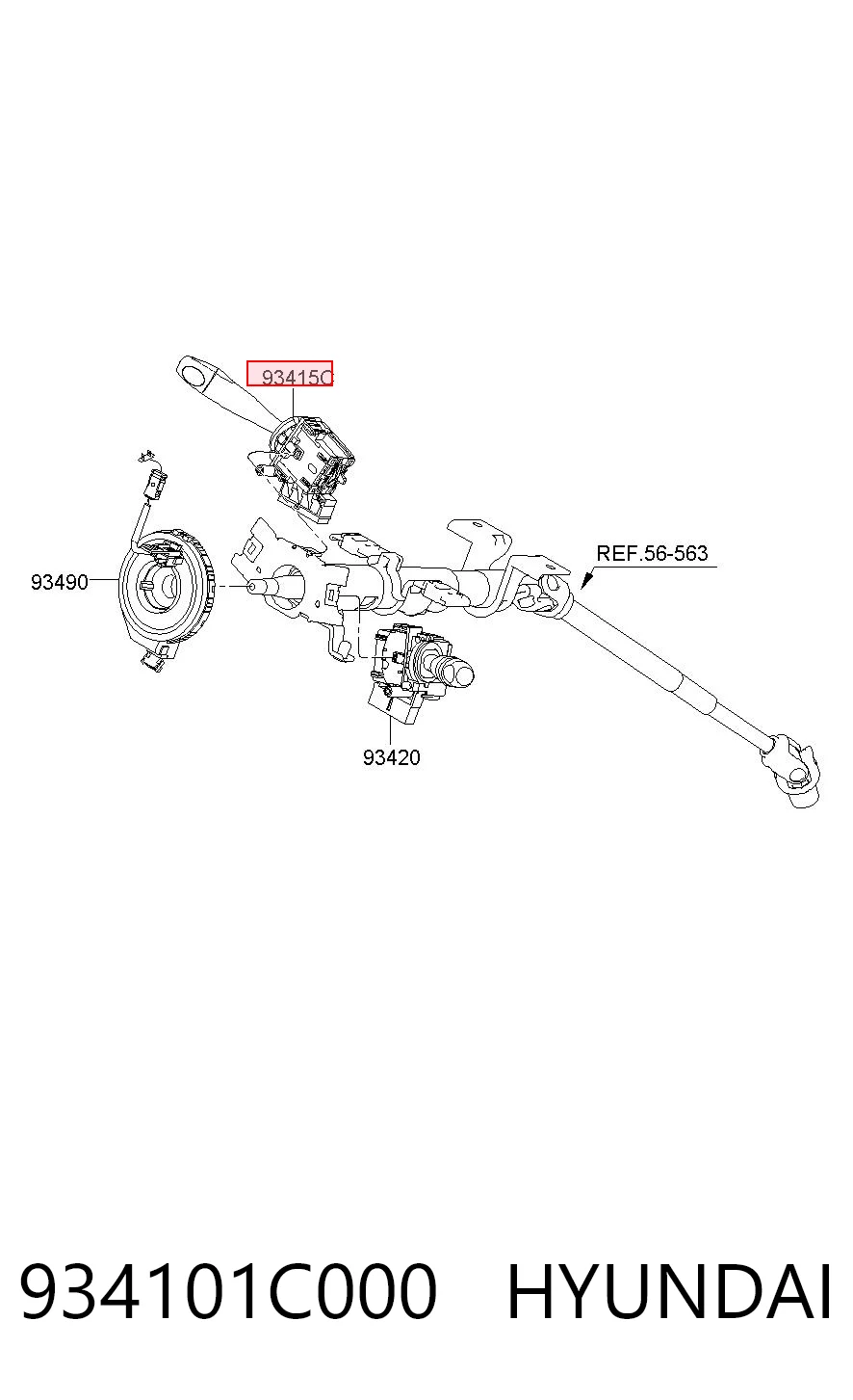 934101C000 Hyundai/Kia Левый подрулевой переключатель