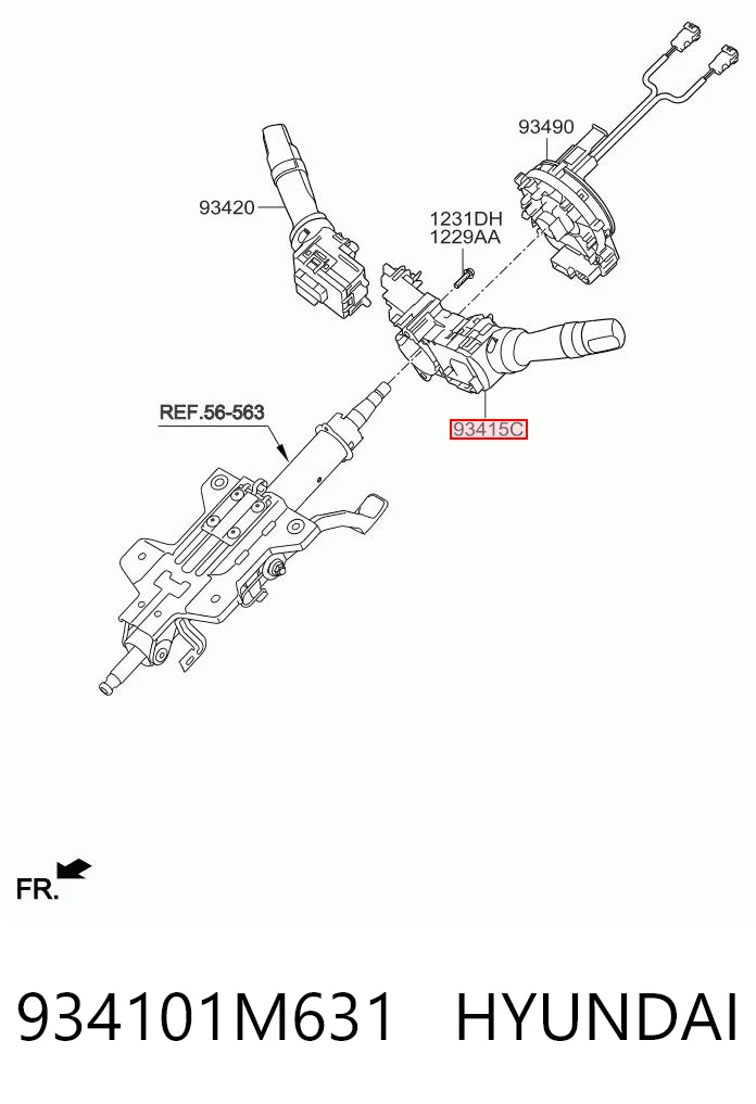 934101M631 Hyundai/Kia Левый подрулевой переключатель
