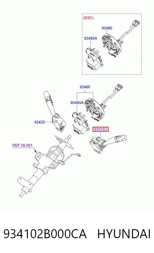 934102B000CA Hyundai/Kia Левый подрулевой переключатель