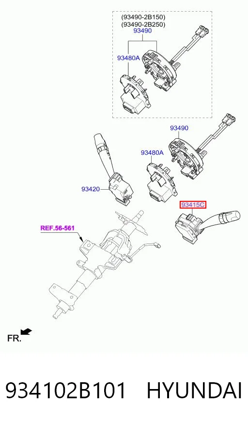 934102B101 Hyundai/Kia Левый подрулевой переключатель