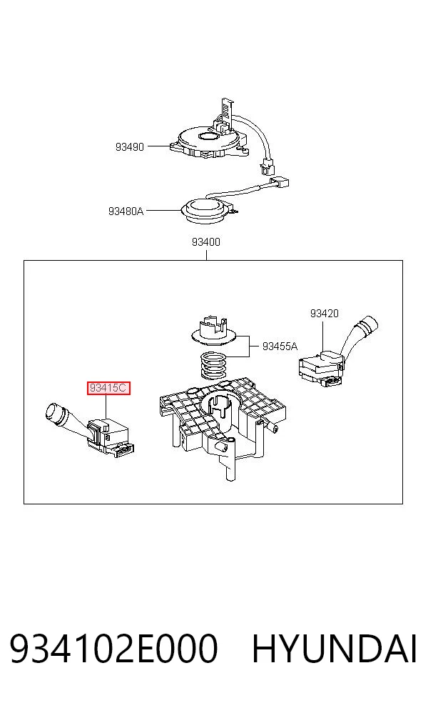934102E000 Hyundai/Kia Левый подрулевой переключатель