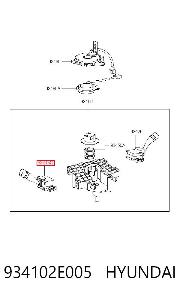 934102E005 Hyundai/Kia Левый подрулевой переключатель