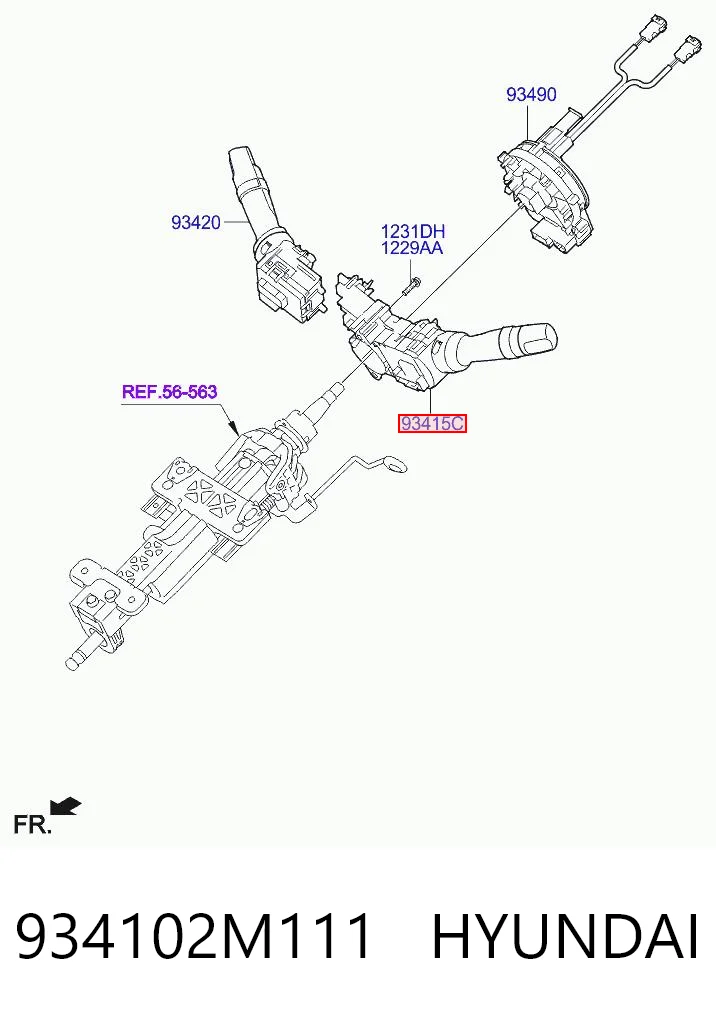 934102M111 Hyundai/Kia Левый подрулевой переключатель