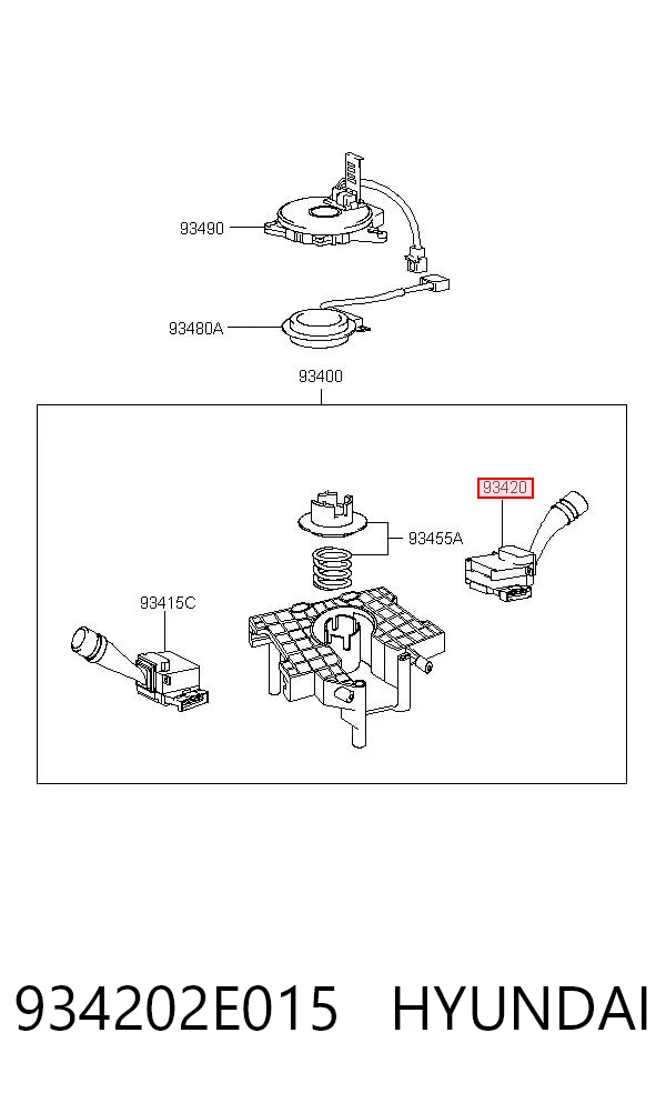 934202E015 Hyundai/Kia Переключатель подрулевой, правый