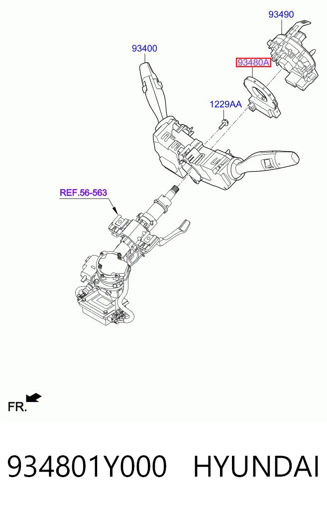 Датчик угла поворота руля на Hyundai Tucson III TL