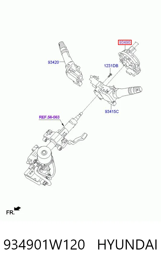 934901W120 Hyundai/Kia Кольцо подушки безопасности