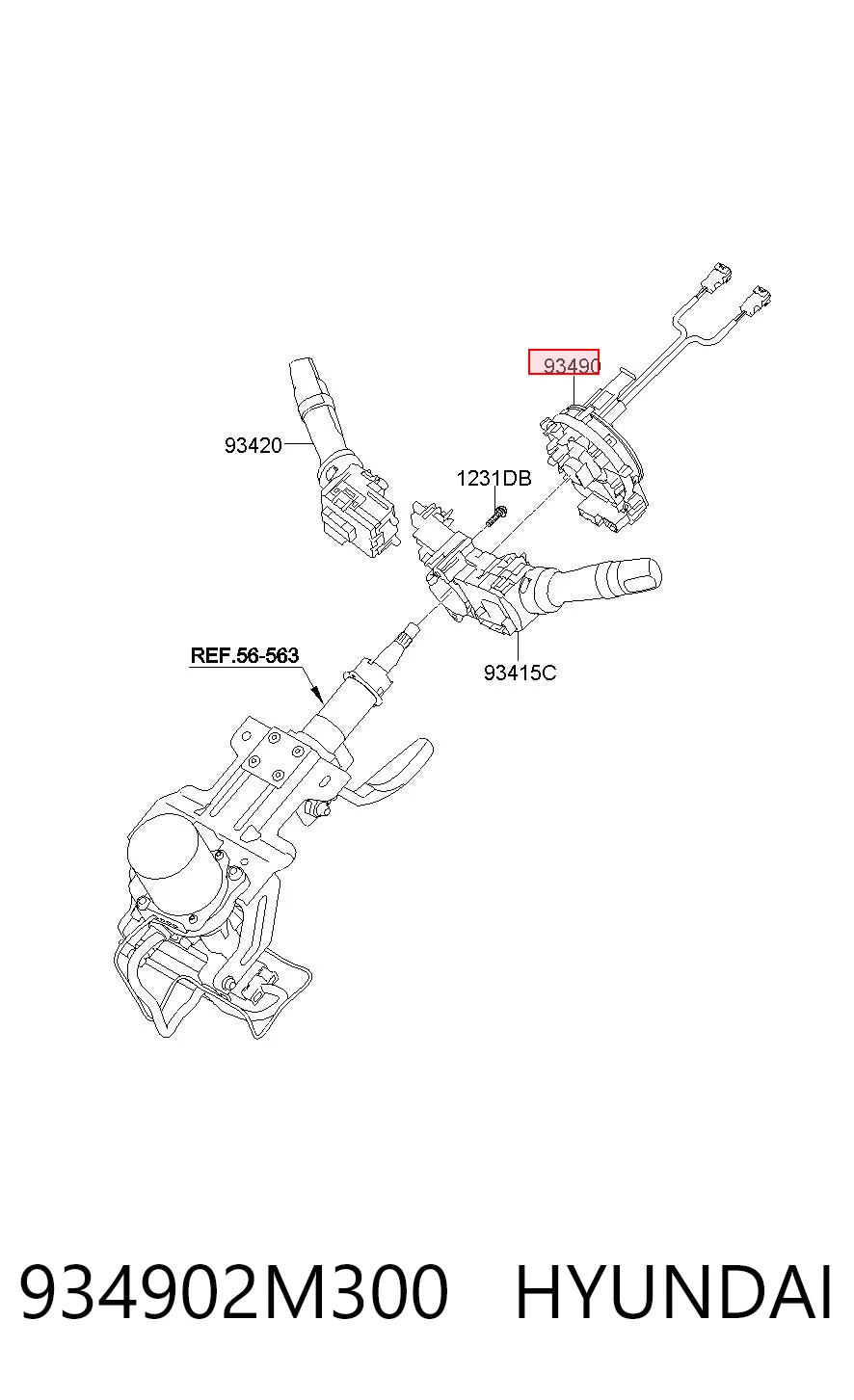 934902M300 Hyundai/Kia Кольцо подушки безопасности