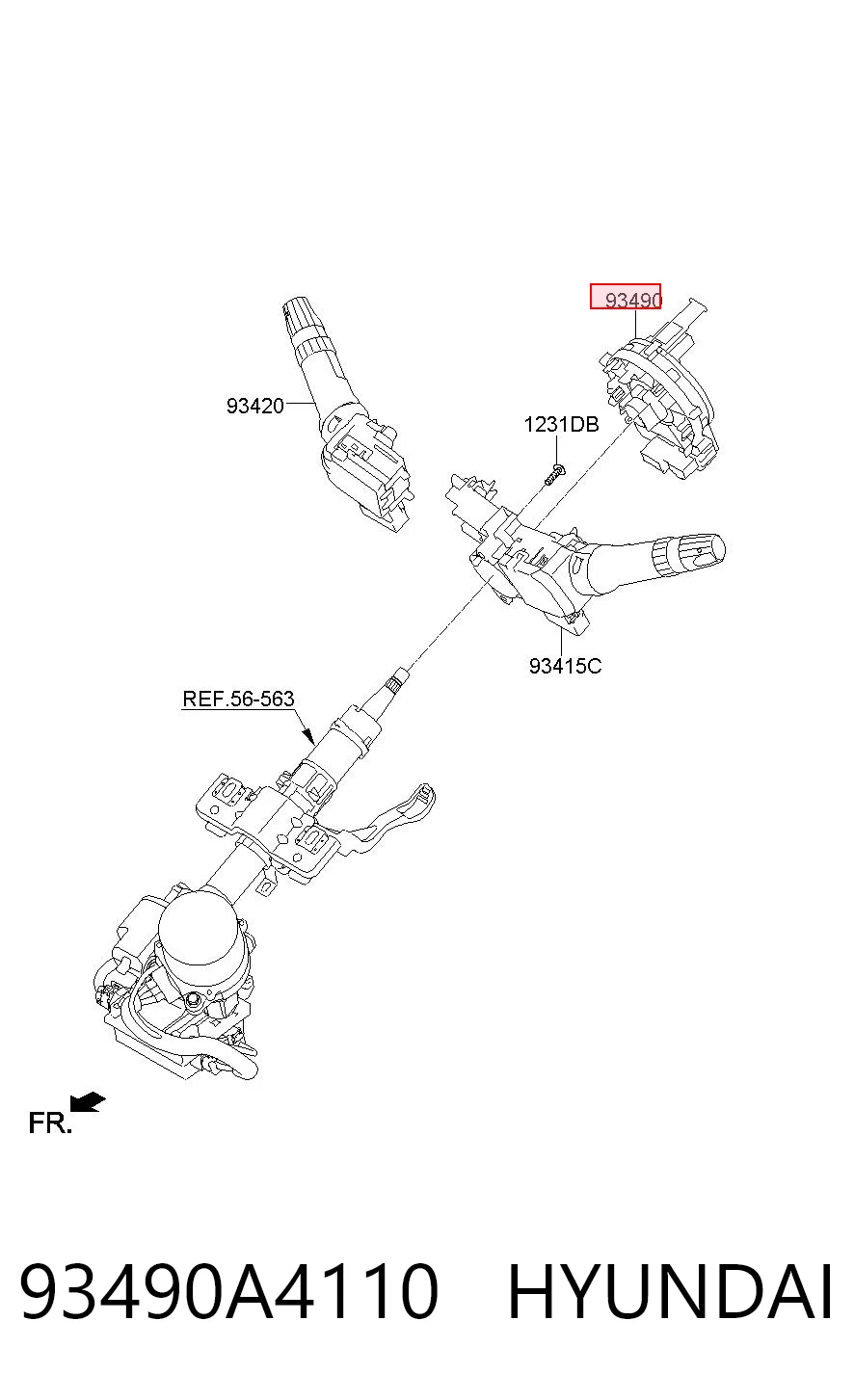 93490A4110 Hyundai/Kia Кольцо подушки безопасности