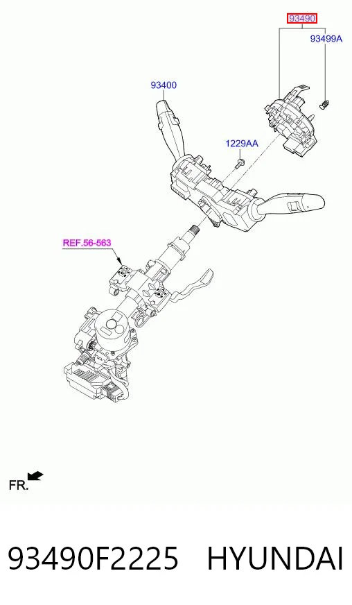 93490F2225 Hyundai/Kia Кольцо подушки безопасности