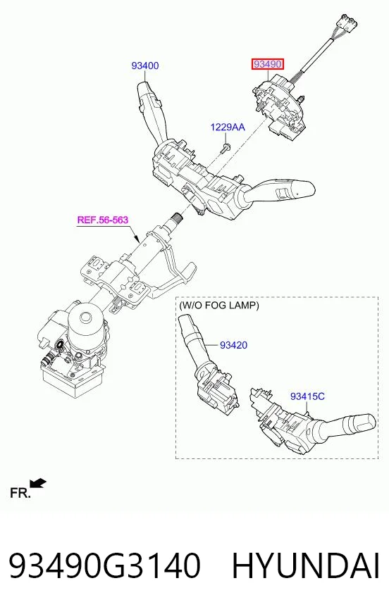 93490G3140 Hyundai/Kia Кольцо подушки безопасности