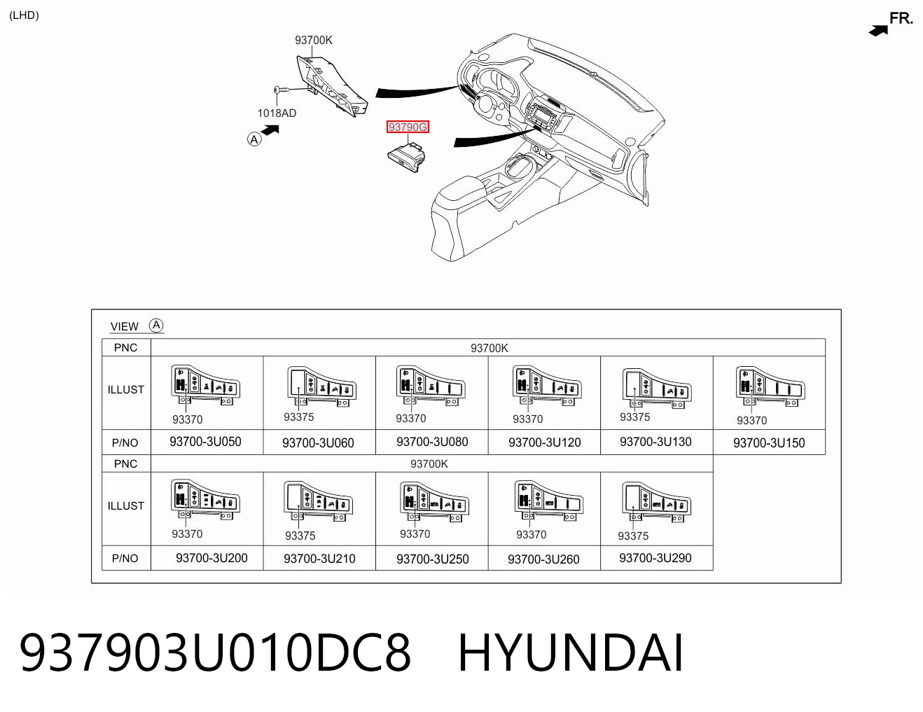 937903U010DC8 Hyundai/Kia