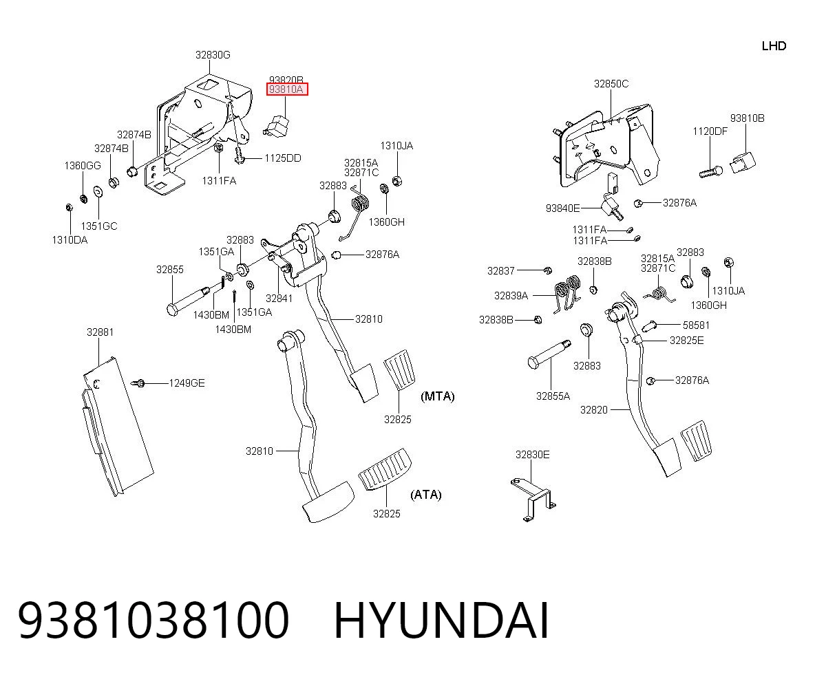 9381038100 Hyundai/Kia Датчик тормоза