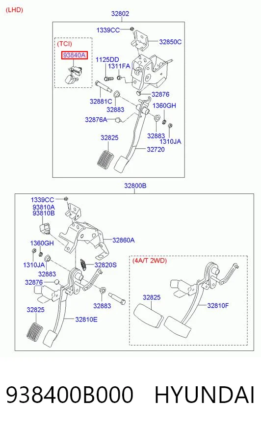 938400B000 Hyundai/Kia Датчик включения сцепления