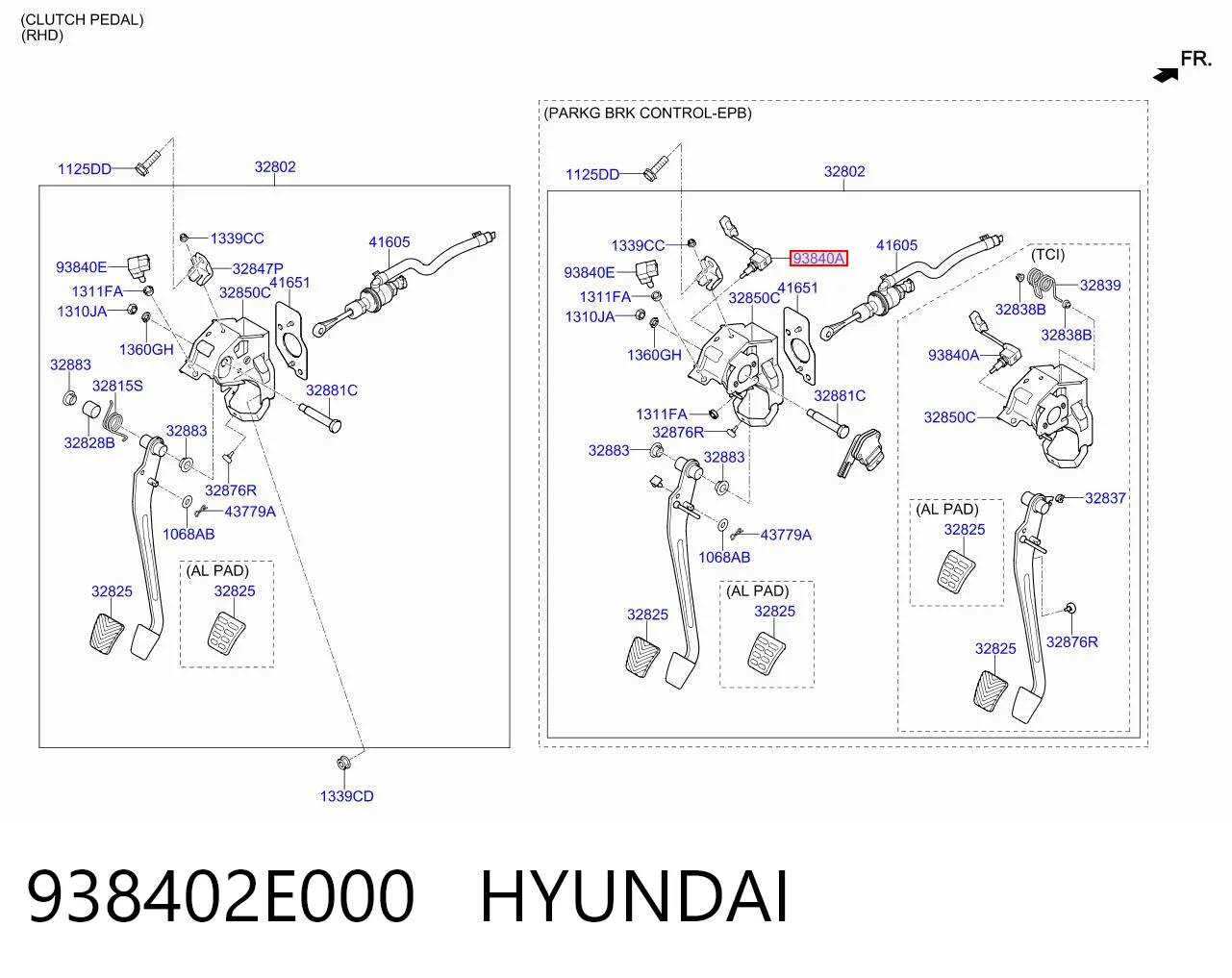 938402E000 Hyundai/Kia Датчик включения сцепления